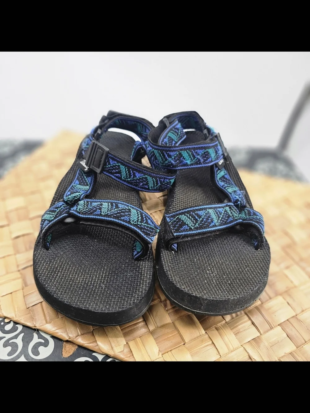 Teva Sandals Men Black Blue Size 10
